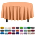 thumbnail image 1 of Exquisite 84" Round Tablecloth Cover - Peach Disposable Plastic Tablecloth - Heavy Duty Premium Plastic Disposable Table Cloth Round, 1ct, 1 of 6