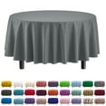 thumbnail image 1 of Exquisite 84" Round Tablecloth Cover - Silver Disposable Plastic Tablecloth - Heavy Duty Premium Plastic Disposable Table Cloth Round, 1ct, 1 of 5