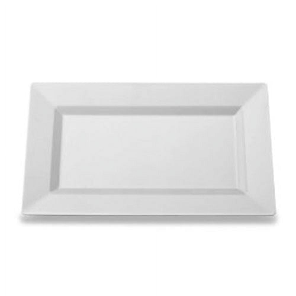 Exquisite 9.5 Inch. Clear Rectangular Premium Plastic Plates 40 Count