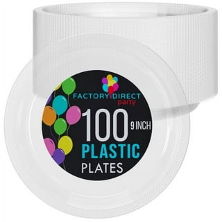 Paquete de 120 platos, platos desechables de plástico para fiestas de boda  (plato llano de 10 pulgadas, Venecia en blanco/marfil y plateado)