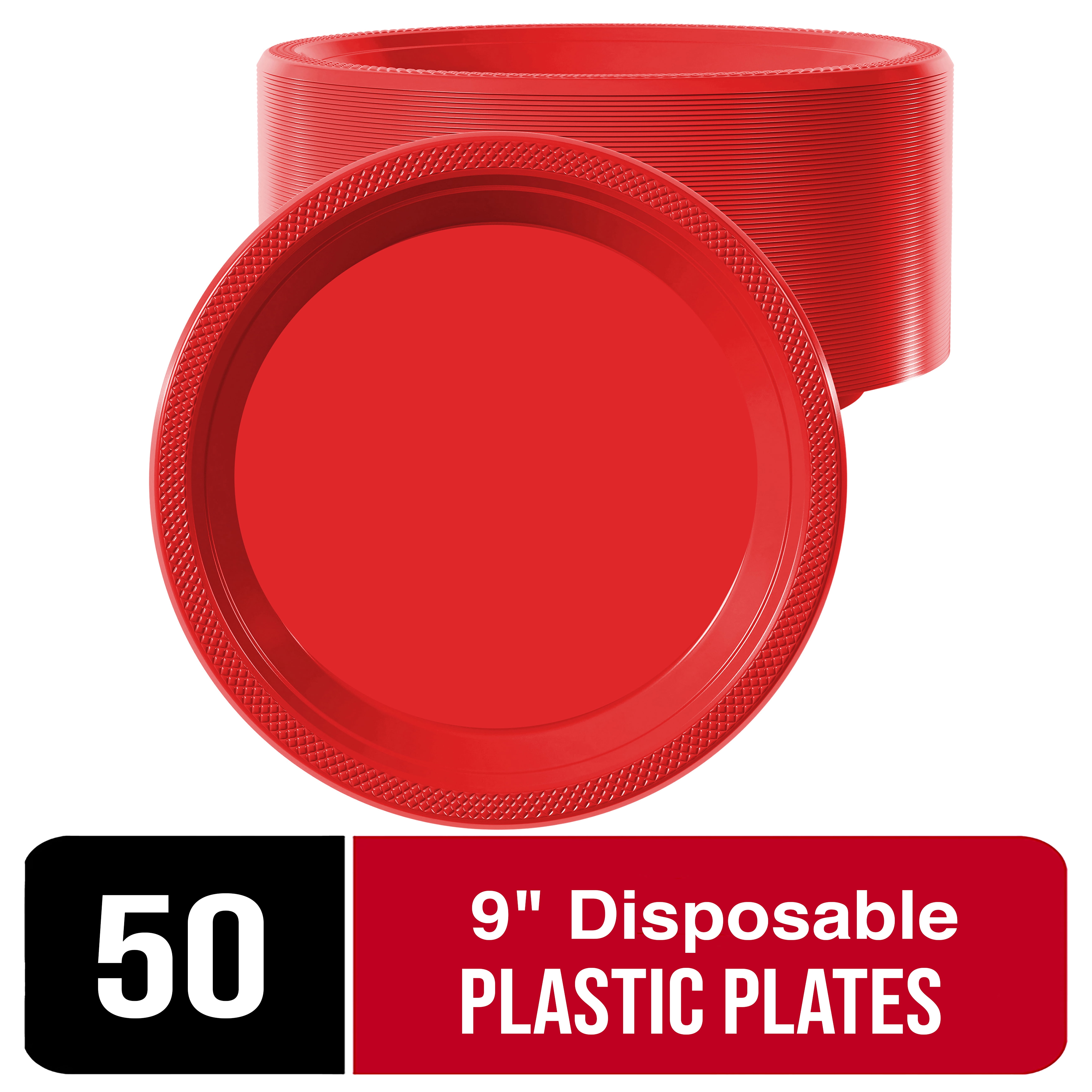 Red disposable plates deals