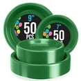thumbnail image 1 of Exquisite 9 Inch Green Disposable Paper Plates, 100 Count, 1 of 6
