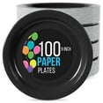 thumbnail image 1 of Exquisite 9" Paper Plates - 100 Disposable Plates - Black, 1 of 10