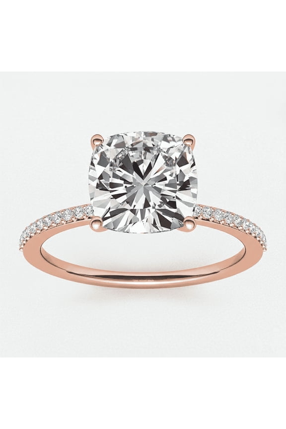 Engagement Rings for Women 2.65CT Cushion Cut Solitaire Moissanite Promise Rings Wedding Band for Her
