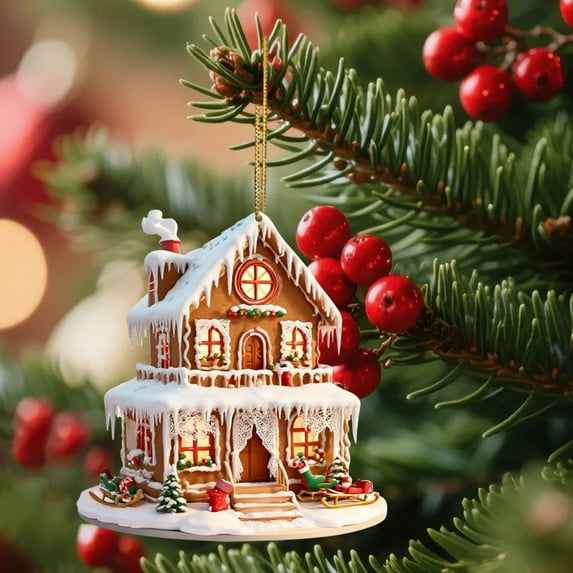 Exquisite Acrylic Christmas Hanging Decorations, Shatterproof Ornaments for Christmas Tree and Home, Festive Indoor Outdoor Holiday Decor with Elegant Designs