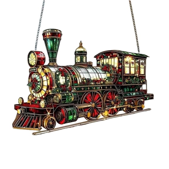 Exquisite Acrylic Christmas Train Ornament 2D Wall Hanging Decoration for Decor and Festive Gift Giving