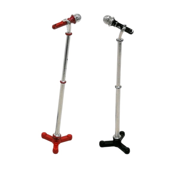 Exquisite Alloy Miniature Microphone Model Figure 1/12 Doll House Decoration With Fine Detail For Doll House Enthusiasts