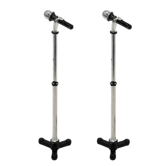 Exquisite Alloy Miniature Microphone Model Figure 1/12 Doll House Decoration With Fine Detail For Doll House Enthusiasts
