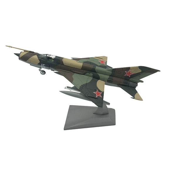 Exquisite Alloy Soviet MiG-21 Fighter Model with Display Stand for Aviation Collectors, 1/72 TAPDRA Accessories