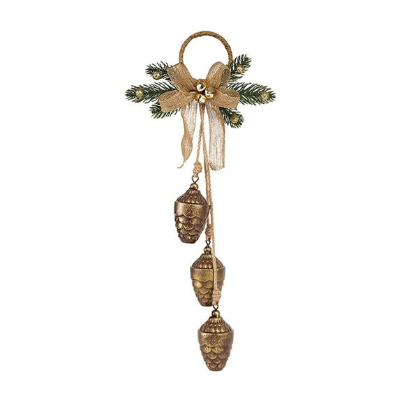 Exquisite Antique Christmas Jingle Bells Door Hanger-Door Bell Knob Hanger with Jingle Bells,Pine Cone,Leafs and Berries,Home Décor,Holiday Tree/Door/Wall Hanging Ornament