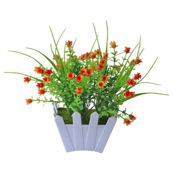 Exquisite Artificial Bonsai Realistic Plastic Decorative Faux Flower Bonsai for Balcony Beige Plastic