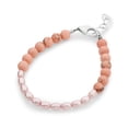 thumbnail image 1 of Exquisite Baby Girl Bracelet With Howlite Beads, Austrian Pink Rice Pearls (B2126-P), 1 of 3