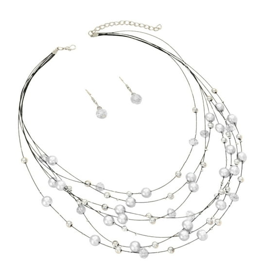 Exquisite Beadwork Jewelry Set for Women Necklace and Earrings for Celebrations