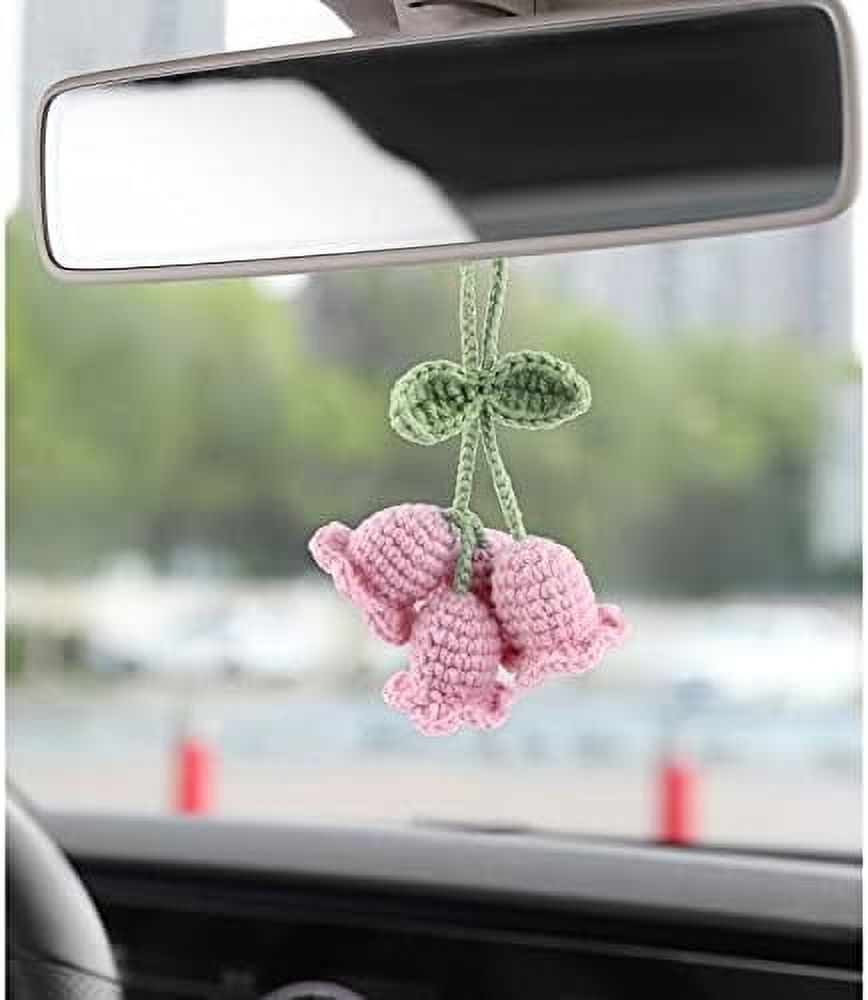 Exquisite Bellflower Car Rear View Mirror Accessories,Hand Woven Car ...