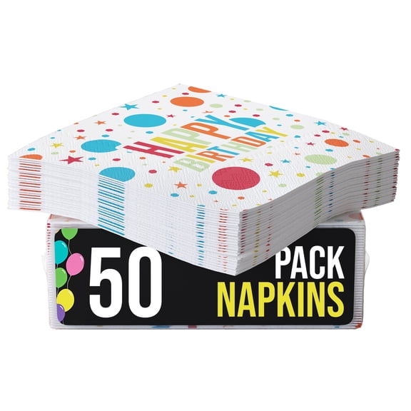 Exquisite Birthday Print Paper Luncheon Napkins - 50 Ct.