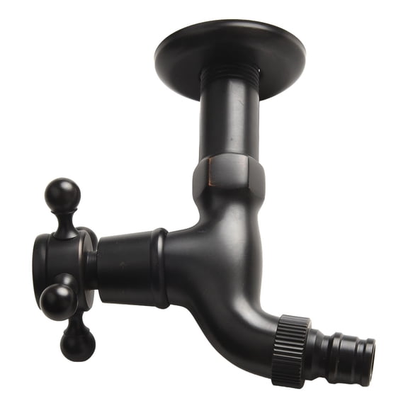 Exquisite Black Brass Tap for Washing Machines Wall Mount and Leak proof Smile Home