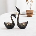 thumbnail image 1 of Exquisite Brass Swan Pair – Floral Patterns & Golden Accents, Timeless Addition to Your Collection, 1 of 6