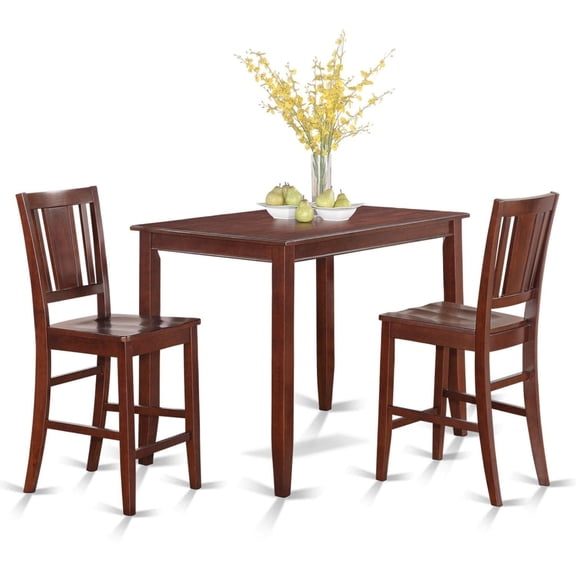 Exquisite Buckland Rectangle Modest Dining Counter Height Set - Mahogany Finish | Sleek Design | Comfortable Seating | Sophisticated & Elegant