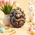 thumbnail image 1 of Exquisite Carved Resin Easter Eggs, Animal Pattern Decorative Eggs, Handcrafted Easter Gift Ideas, Perfect Holiday Decorative Items for Home Table Display, D, 1pc, 1 of 6