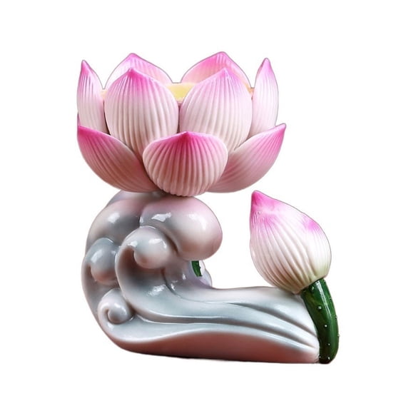 Exquisite Ceramic Candlestick Lotus Shaped Candlestick Holder Table Decoration Handicraft