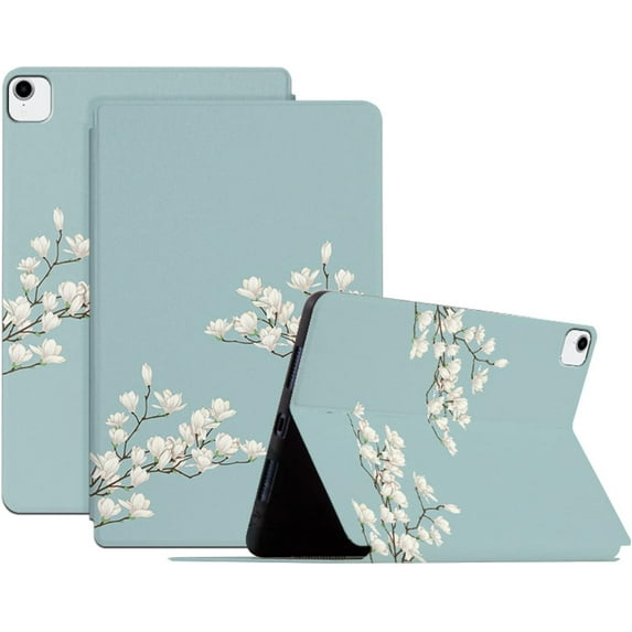 Exquisite Charming Flower PU Tablet Case Folio Stand Cover , for iPad 2 3 4 5 6 7 8 9 th Generation Mini 1 2 3 4 5 6 Comfortable Slim Unique Fashion Shell(Green,for iPad 6 th)