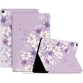 thumbnail image 1 of Exquisite Charming Flower PU Tablet Case Folio Stand Cover , for iPad Air 1 2 3 4 Pro 9.7 10.5 11 2018/2020/2021 Comfortable Slim Unique Fashion Shell(Purple,Pro 11 2018), 1 of 8