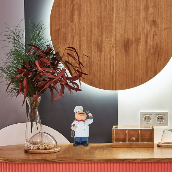 Exquisite Chef Figurine Statue Model Resin Art Craft Ornaments Restaurant Decor