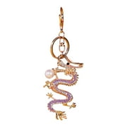 YSEINBH Exquisite Chinese Dragon Keychain High Grade Metal With Glistening Pearls And High End