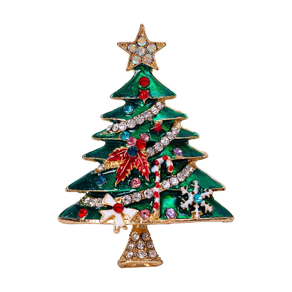 Jack And Jill Sorority Rhinestone Brooch - Christmas Tree Design Letter Pin, Gift For Sisters & Sorority Events