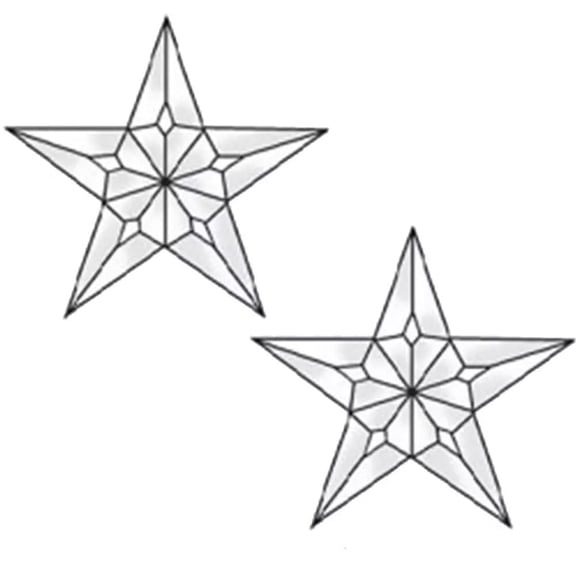 Exquisite Clear Glass 5 Point Star Bevel Cluster EC226
