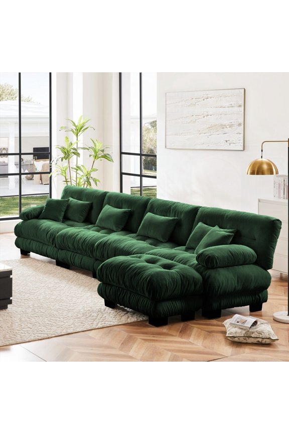 Exquisite Cloud Couch with Convertible Ottoman|Free Combination for Living Room