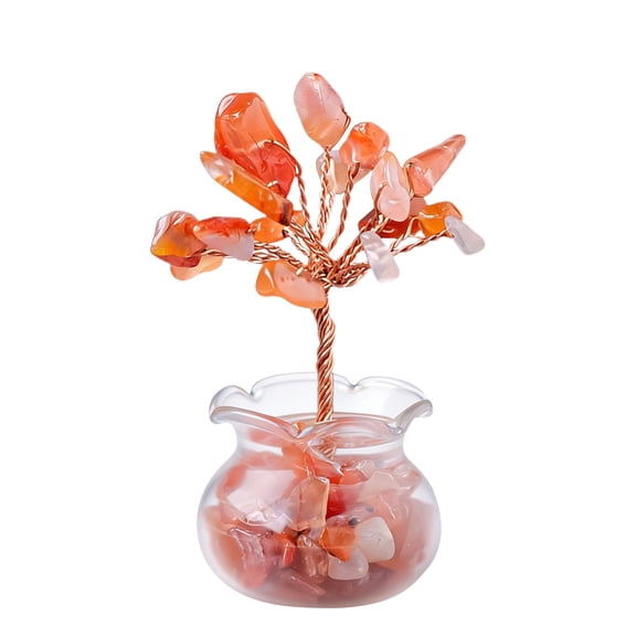 Exquisite Collectible Figurine, Natural Tree Handmade Copper Wire Gemstone Tree Or, Desktop Ornament, Decorative Piece.