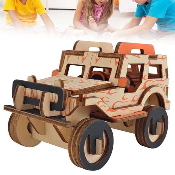 Exquisite Craft Woodcraft Assembly Kit, Car Model Wooden, For Boy Children