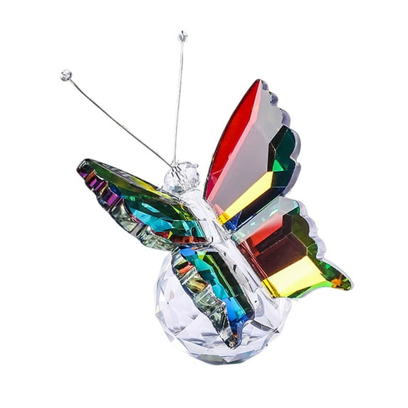 Exquisite Crystal Butterfly Figurine Handcrafted Blue Clear Glass Ornament Elegant Home Decor Gift Idea
