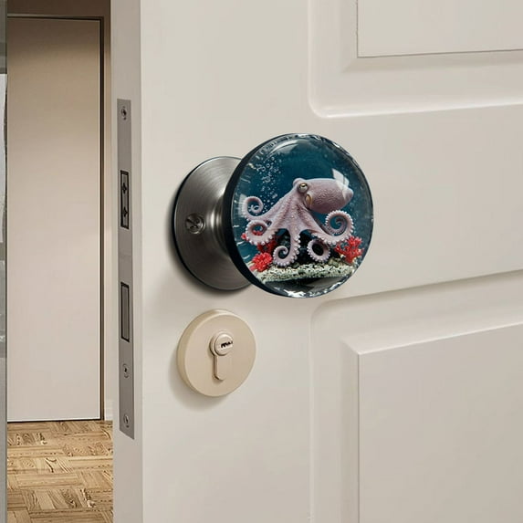 Exquisite Crystal Door Knob Handcrafted Lead-Free Faceted Glass for Interior Doors Cabinets Closets Solid Brass Base Easy to Install