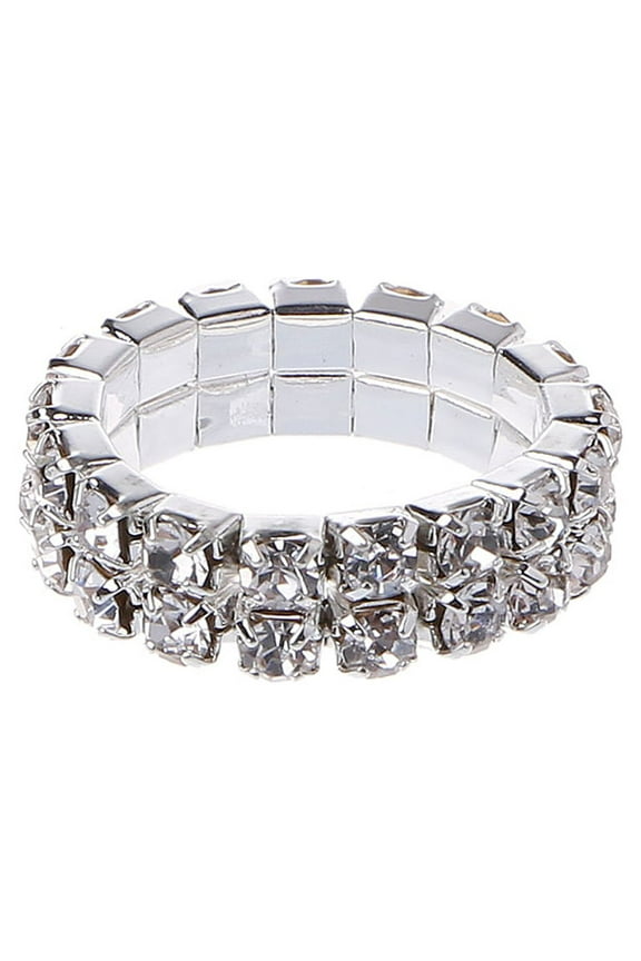 Exquisite Crystal Inlaid Rings Elastic Stretch Finger Ring Romantic Engagement Wedding Promise Knuckle Ring Jewelry Gift
