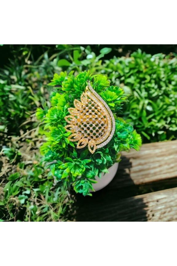 Exquisite Cubic Zirconia Statement Ring | Gold & Rhodium Plated Designer Cocktail Ring