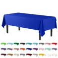 thumbnail image 1 of Exquisite Dark Blue Plastic Tablecloth Cover - 54" x 108" - Heavy Duty - Disposable - 2 Pack, 1 of 6