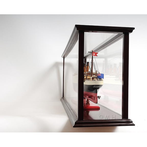 Exquisite Dark Mahogany Display Case for Models