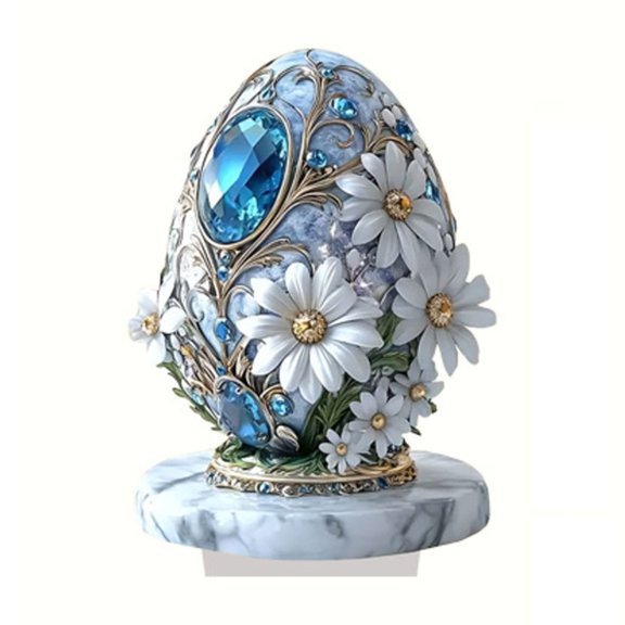 Exquisite Decorative Jeweled Egg with Floral Design, Handcrafted Enamel and Crystals, Perfect Gift for Home Decor