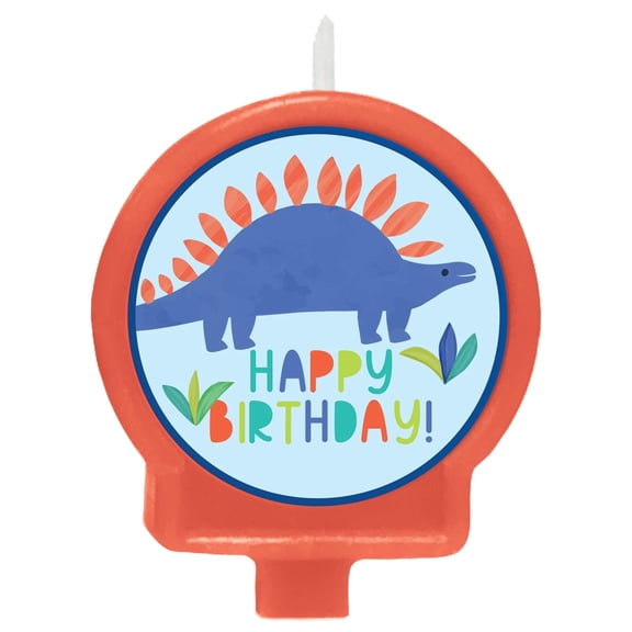 Exquisite Dinosaur Happy Birthday Cake Candle, 1 Count, 5.4" x 3.7" Colorful Party Cake Topper Decoration