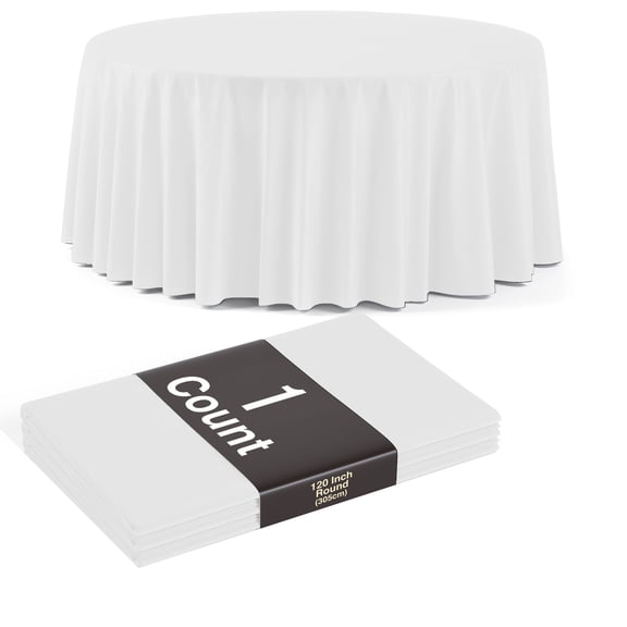 Exquisite Disposable 120 Inch White Solid Print Plastic Tablecloths