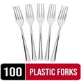 thumbnail image 1 of Exquisite Disposable Forks - 100 Clear Plastic Forks - Heavy Weight, 1 of 10