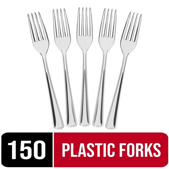 Exquisite Disposable Forks - 150 Clear Plastic Forks - Clear Party Supplies