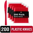thumbnail image 1 of Exquisite Disposable Knives - 200 Red Plastic Knives - Red Party Supplies, 1 of 8