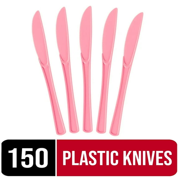Exquisite Disposable Knives - Pink Plastic Knives - Pink Party Supplies