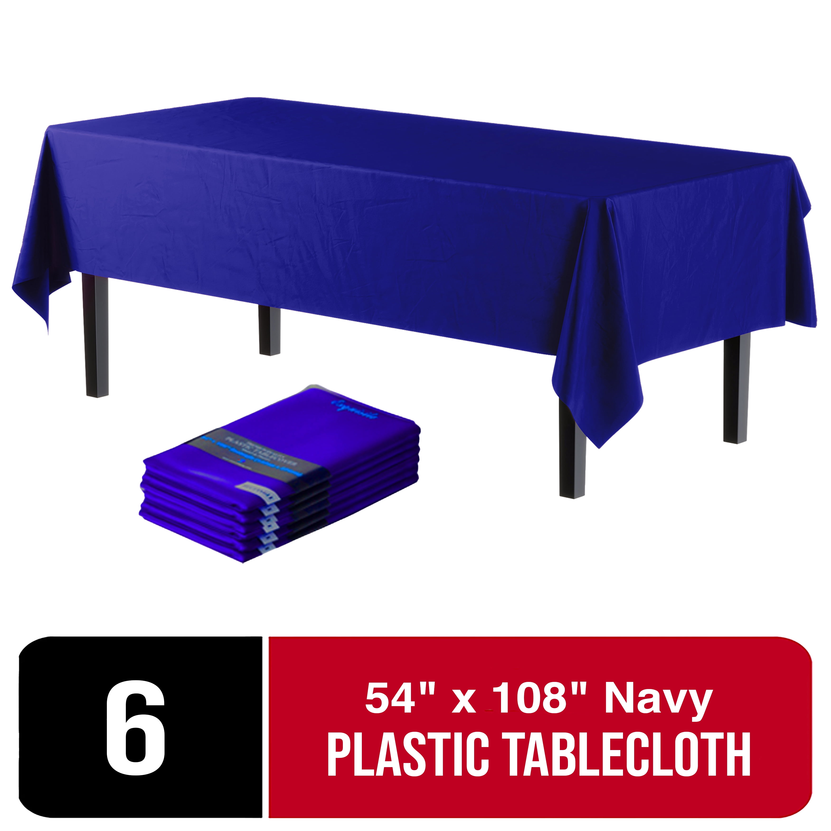 Exquisite Disposable Navy Blue Plastic Tablecloth Cover Heavy Duty Plastic Rectangle Tablecloth