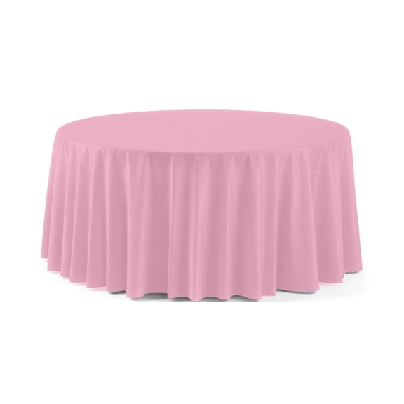 Exquisite Disposable Pink Plastic Tablecloth - 120-Inch Round for Parties