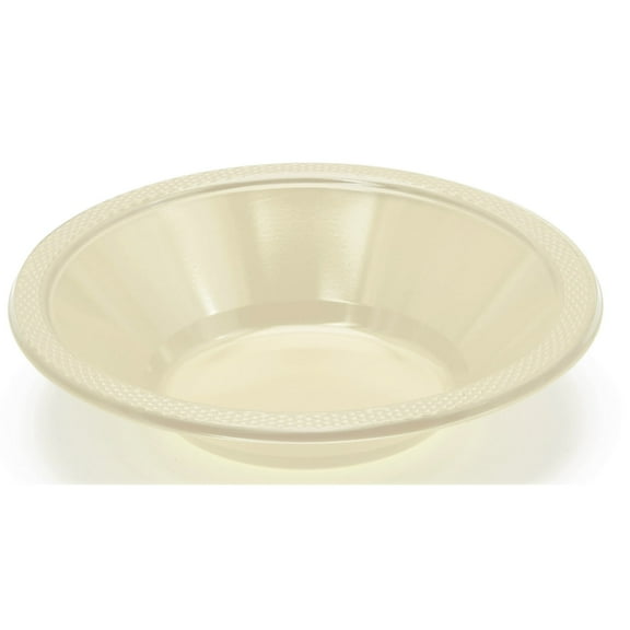 Exquisite Disposable Plastic Bowls, 40 Piece, 12 oz, White, Microwave Safe, Soup
