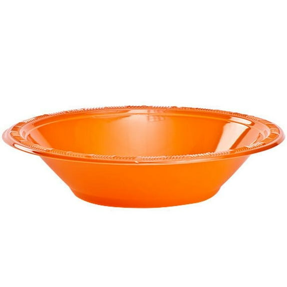 Exquisite Disposable Plastic Bowls - 40 Piece Party Pack - Plastic Soup Bowls, 12 oz, Orange